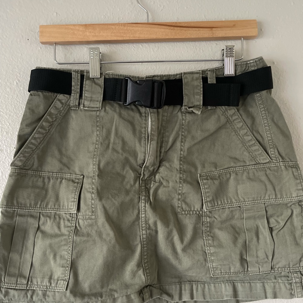 Army green skirt